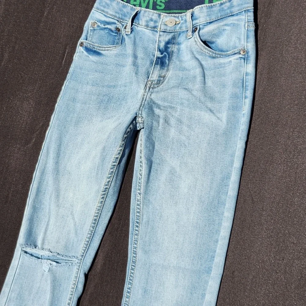 Levi's 511 Boys Size 14 Skinny Slim Fit Light Wash Blue Denim Jeans Pockets